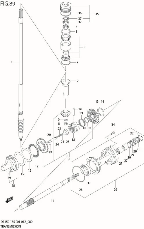 FIG 89  TRANSMISSION (DF175T E40)