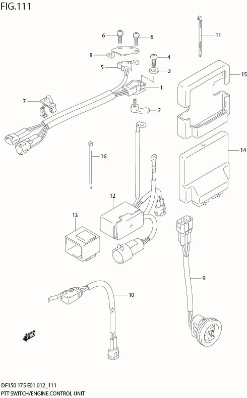 FIG 111 PTT SWITCH / ENGINE CONTROL UNIT (DF150T E1)