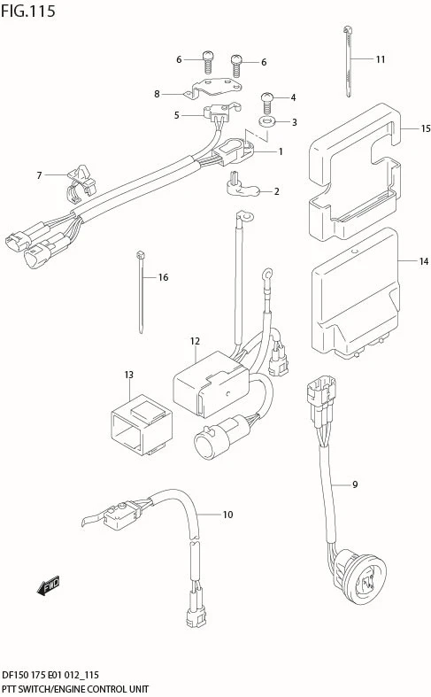 FIG 115 PTT SWITCH / ENGINE CONTROL UNIT (DF175T E1)