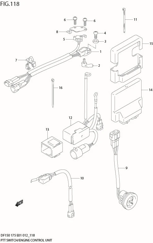 FIG 118 PTT SWITCH / ENGINE CONTROL UNIT (DF175Z E40)