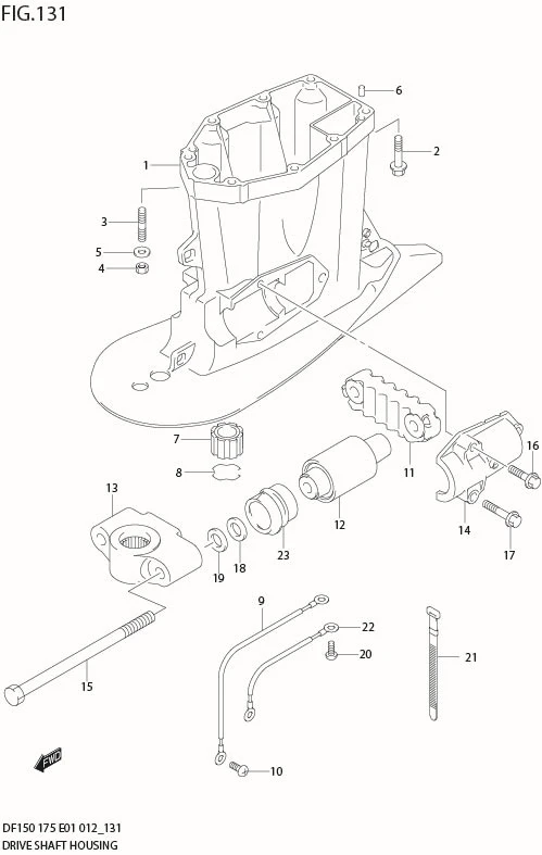 FIG 131 DRIVE SHAFT HOUSING (DF150T E1)
