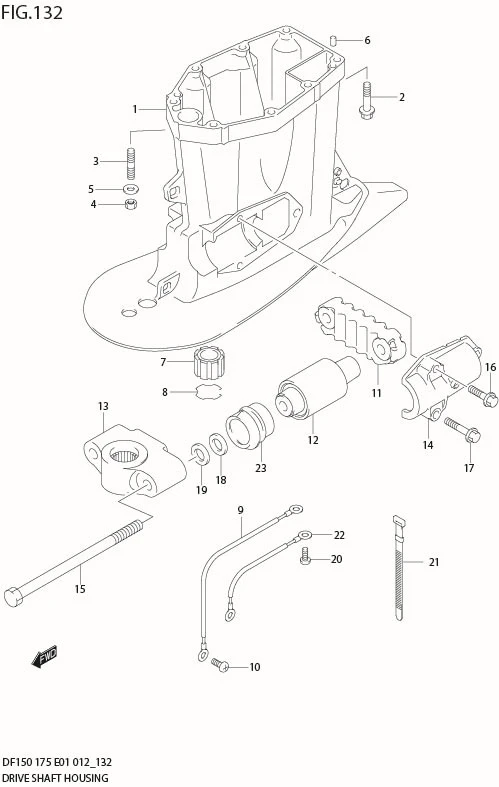 FIG 132 DRIVE SHAFT HOUSING (DF150T E40)