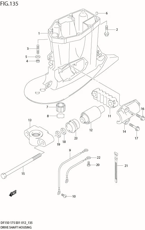 FIG 135 DRIVE SHAFT HOUSING (DF175T E1)