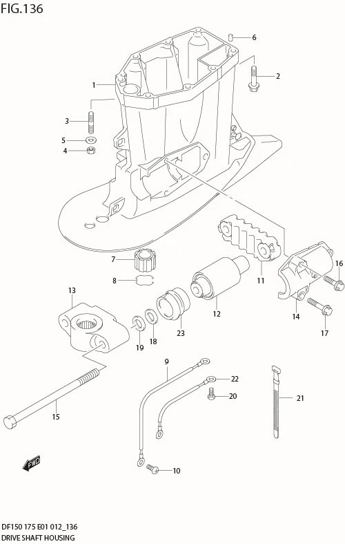 FIG 136 DRIVE SHAFT HOUSING (DF175T E40)
