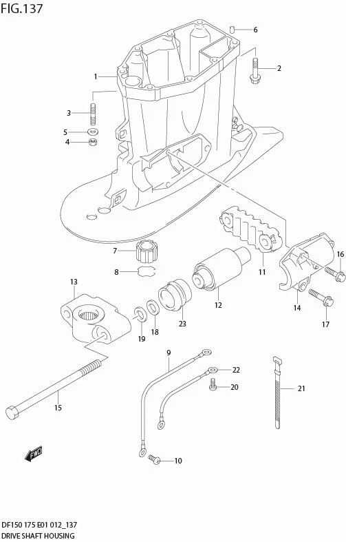 FIG 137 DRIVE SHAFT HOUSING (DF175Z E1)