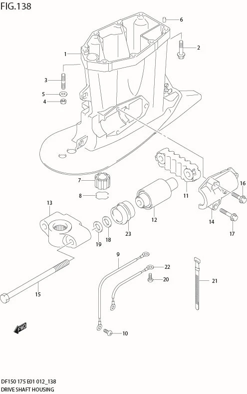 FIG 138 DRIVE SHAFT HOUSING (DF175Z E40)