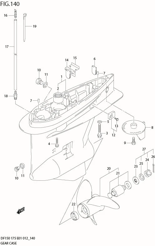 FIG 140 GEAR CASE (DF150T E40)