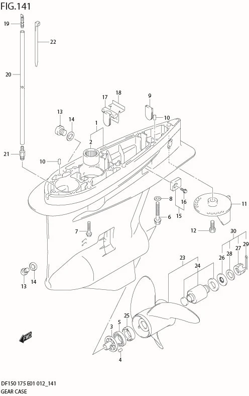 FIG 141 GEAR CASE (DF150Z E1)