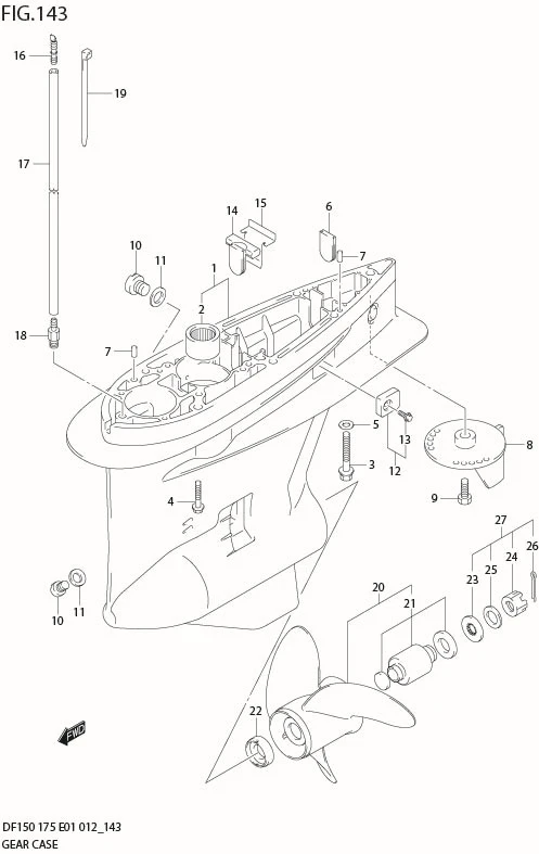 FIG 143 GEAR CASE (DF175T E1)