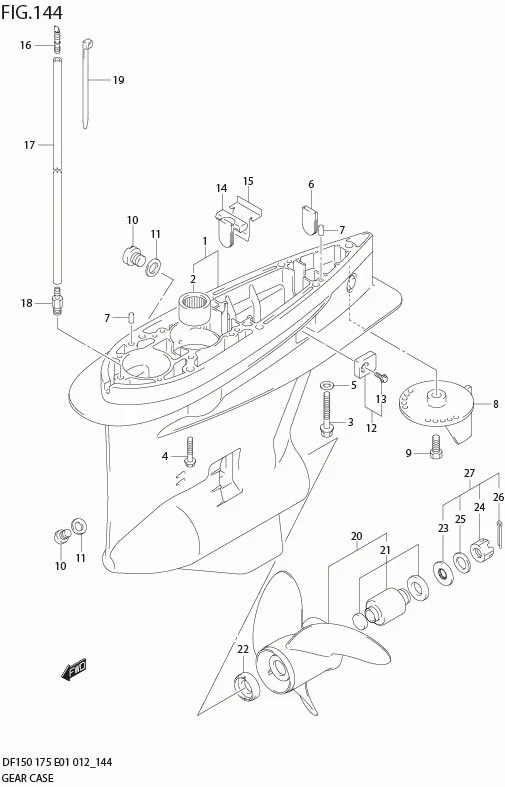 FIG 144 GEAR CASE (DF175T E40)