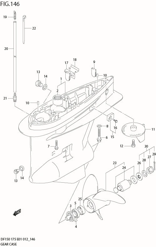FIG 146 GEAR CASE (DF175Z E40)