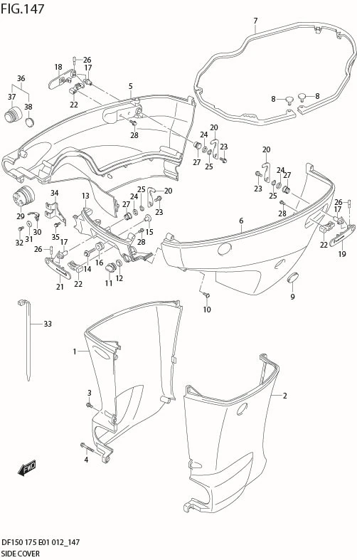 FIG 147 SIDE COVER (DF150T E1)