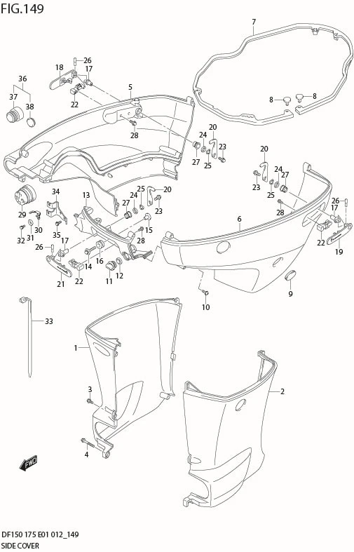 FIG 149 SIDE COVER (DF150Z E1)