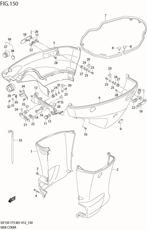 FIG 150 SIDE COVER (DF150Z E40)