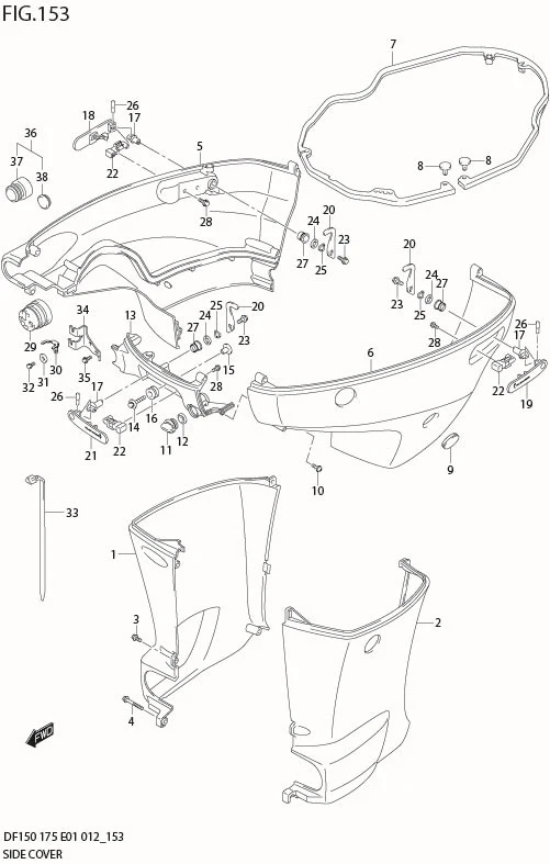 FIG 153 SIDE COVER (DF175Z E1)