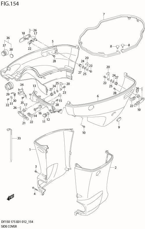 FIG 154 SIDE COVER (DF175Z E40)