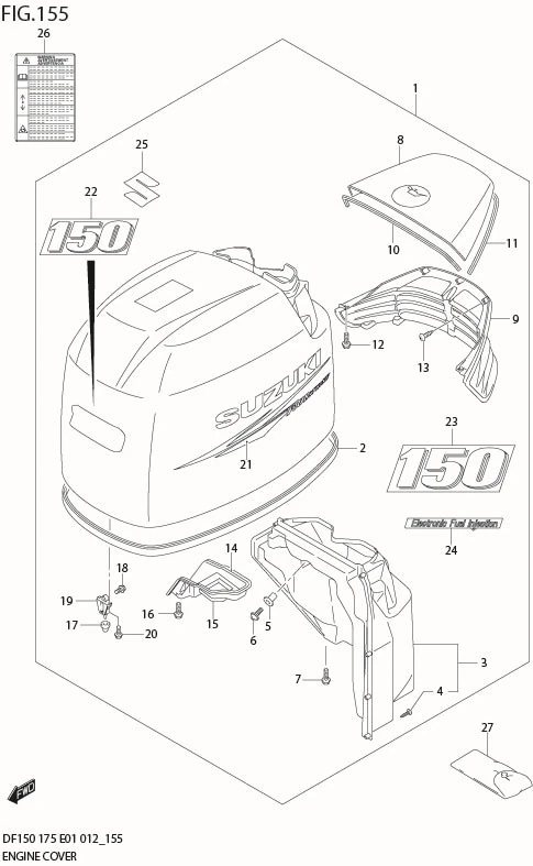 FIG 155 ENGINE COVER (DF150T E1)
