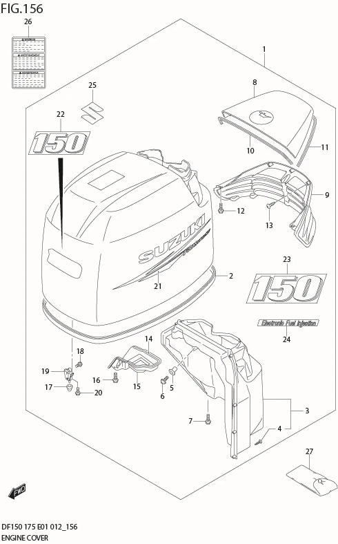 FIG 156 ENGINE COVER (DF150T E40)