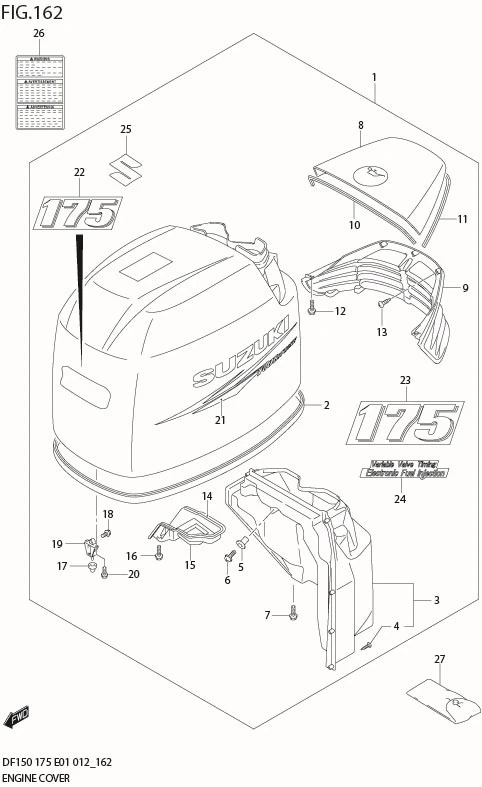 FIG 162 ENGINE COVER (DF175Z E40)