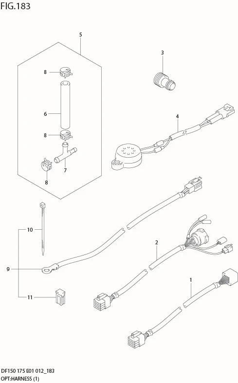 FIG 183 OPT:HARNESS (1) (DF150T E1)