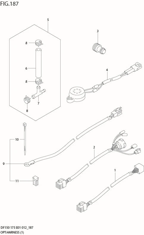 FIG 187 OPT:HARNESS (1) (DF175T E1)