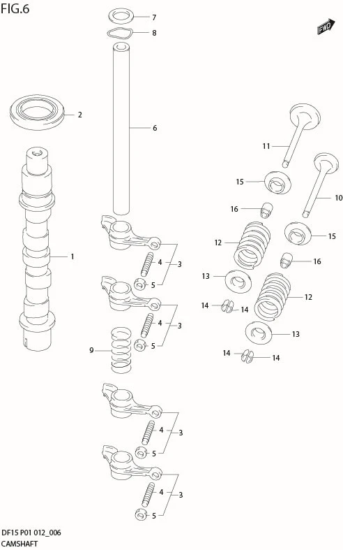 FIG 6   CAMSHAFT (DF15R P01)