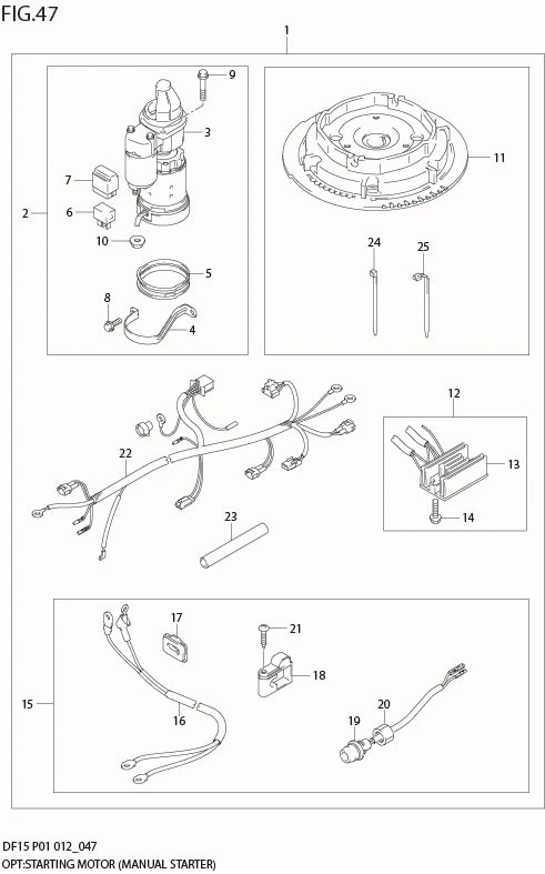 FIG 47  OPT:STARTING MOTOR (MANUAL STARTER) (DF15 P01)
