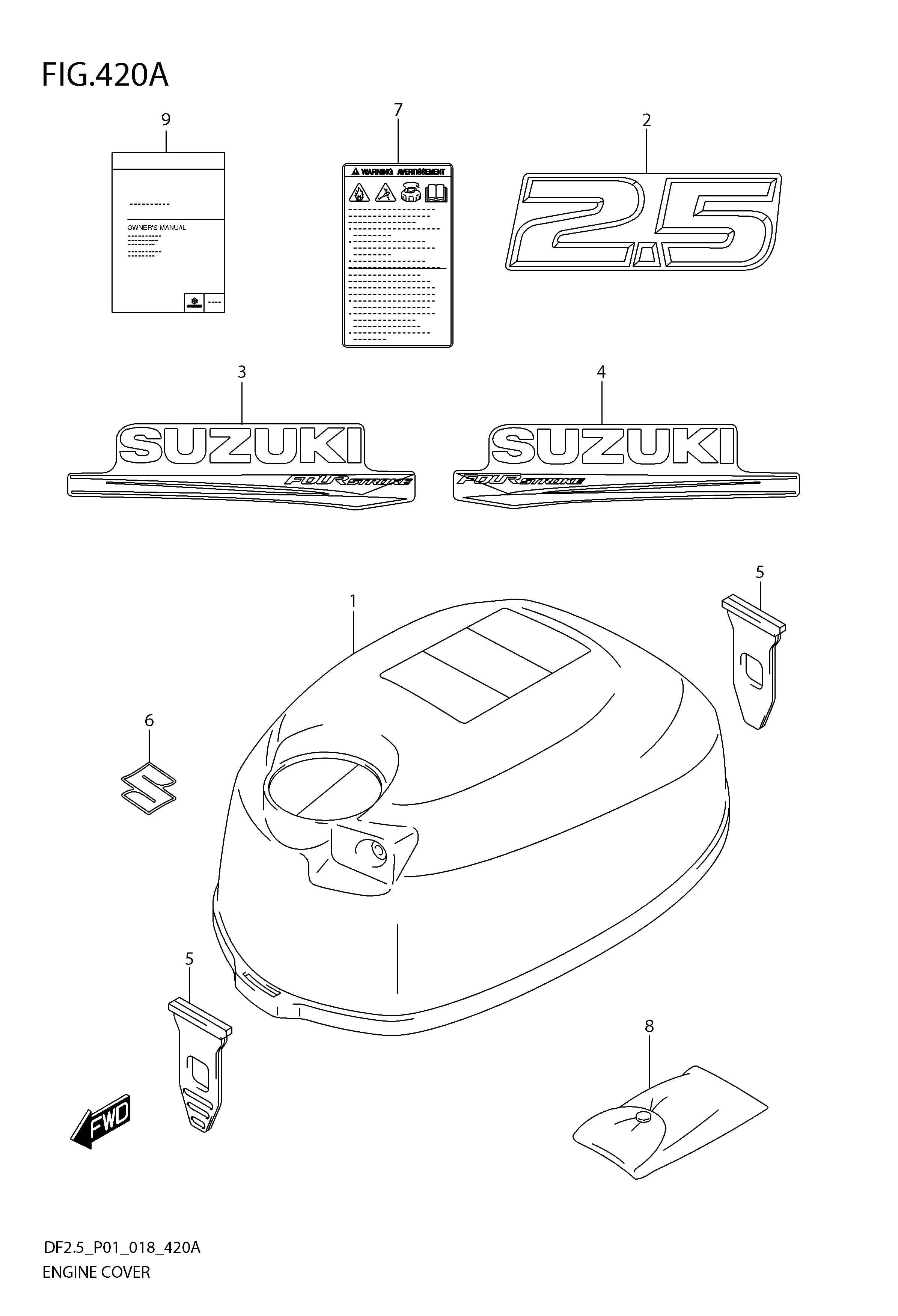 FIG. 420A ENGINE COVER