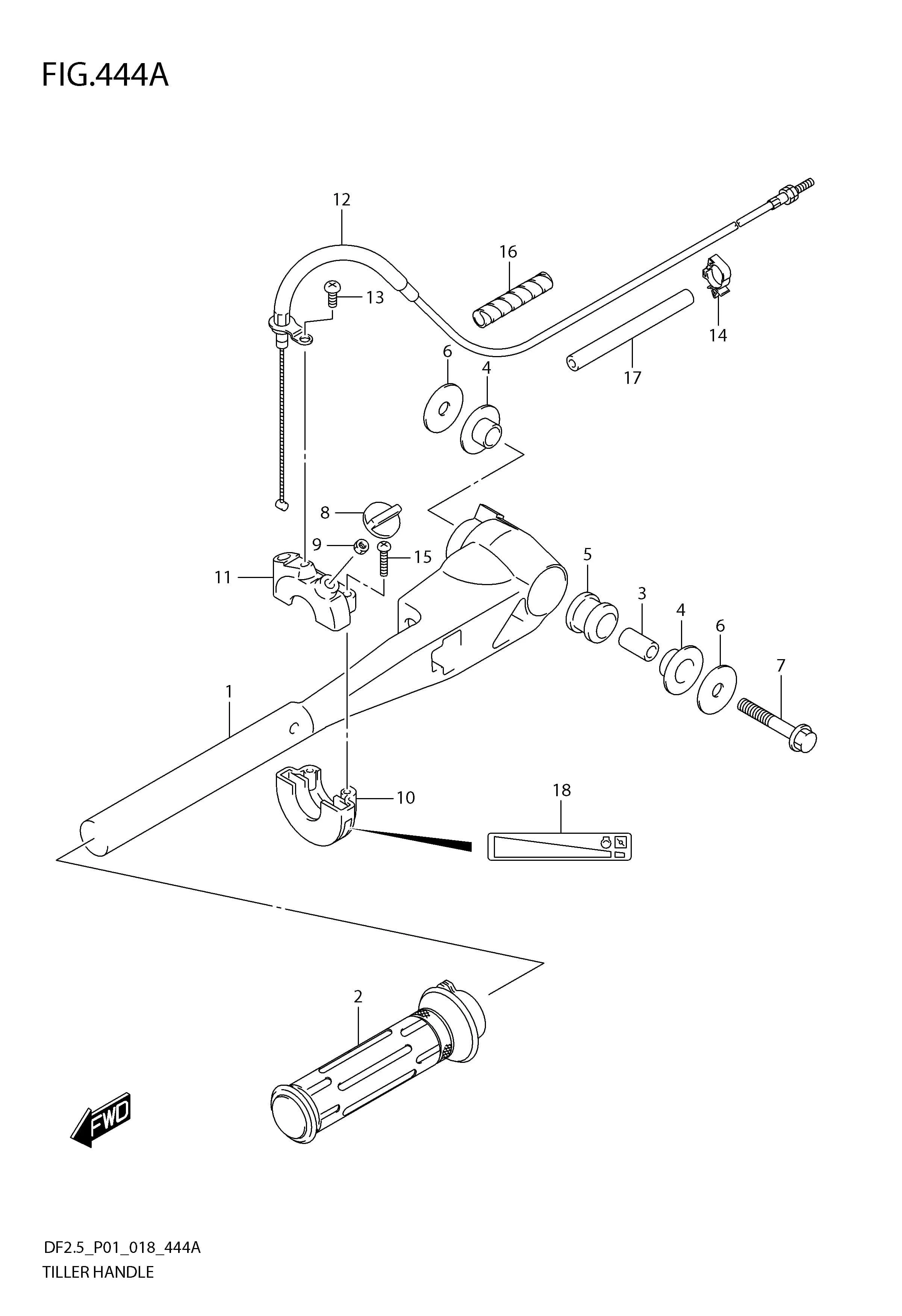 FIG. 444A TILLER HANDLE