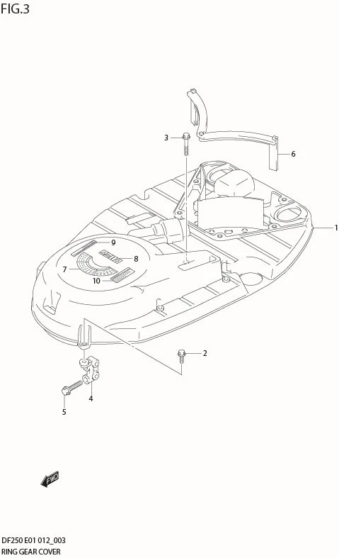 FIG 3   RING GEAR COVER (DF200T E1)