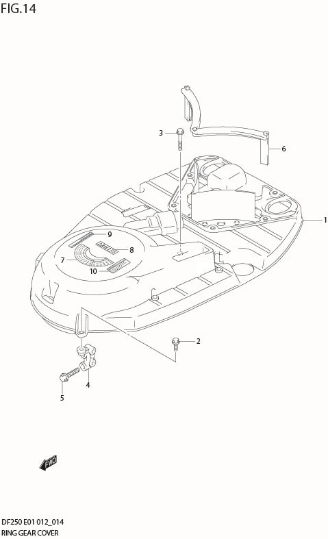 FIG 14  RING GEAR COVER (DF250Z E40)