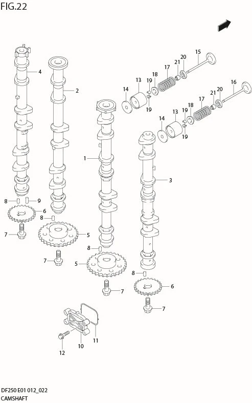 FIG 22  CAMSHAFT (DF225T E40)