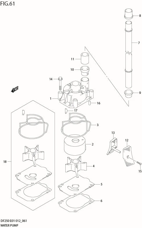 FIG 61  WATER PUMP (DF225T E40)