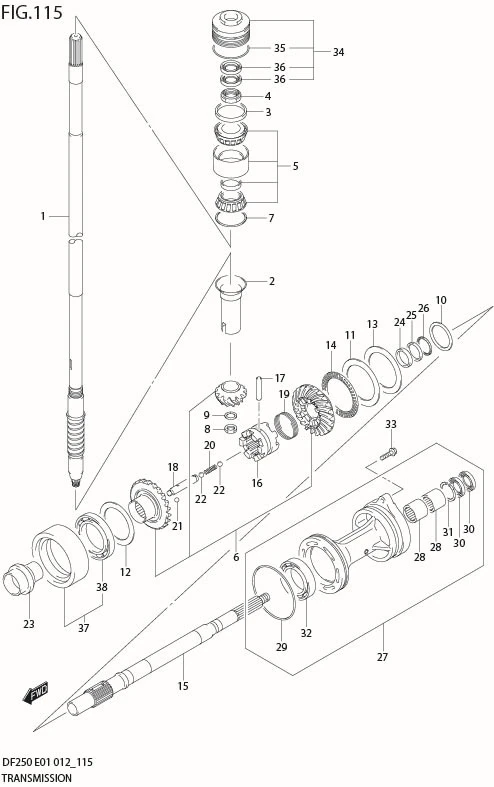 FIG 115 TRANSMISSION (DF225Z E40)