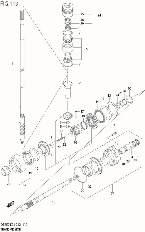FIG 119 TRANSMISSION (DF250Z E40)