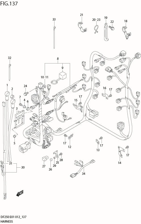 FIG 137 HARNESS (DF200Z E1)