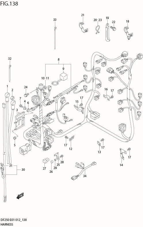 FIG 138 HARNESS (DF200Z E40)