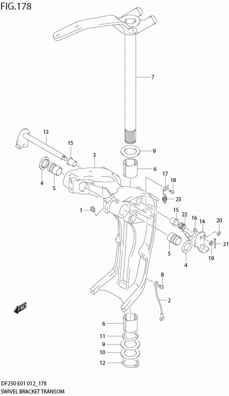 FIG 178 SWIVEL BRACKET TRANSOM(X,XX) (DF225T E40)