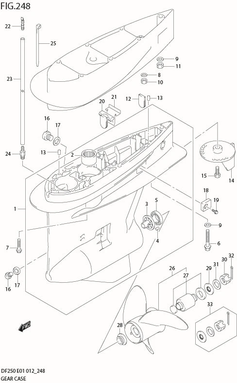 FIG 248 GEAR CASE (DF225Z E40)