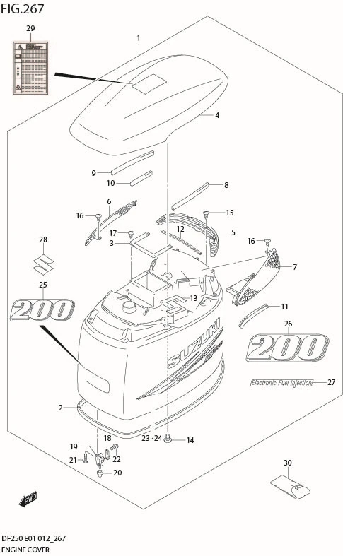 FIG 267 ENGINE COVER (DF200T E1)