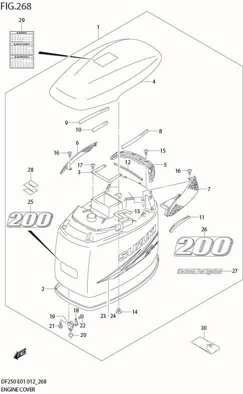 FIG 268 ENGINE COVER (DF200T E40)