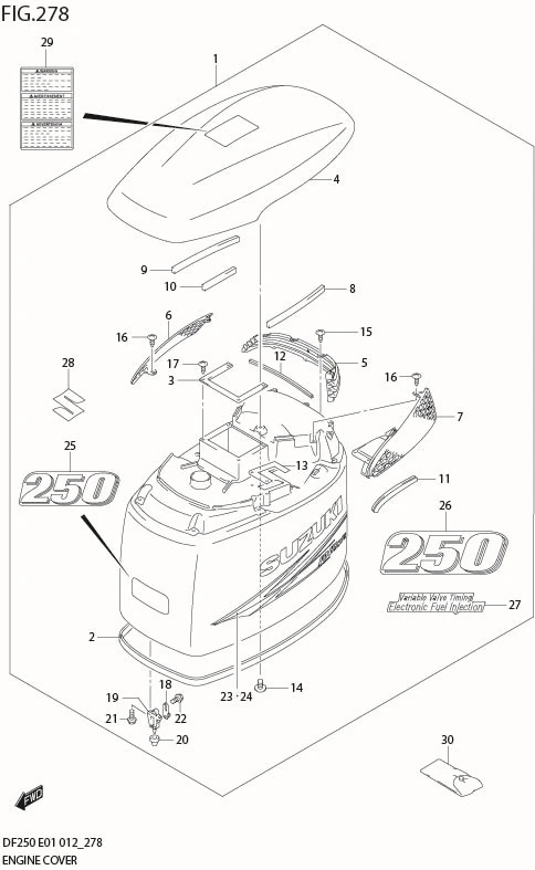 FIG 278 ENGINE COVER (DF250Z E40)