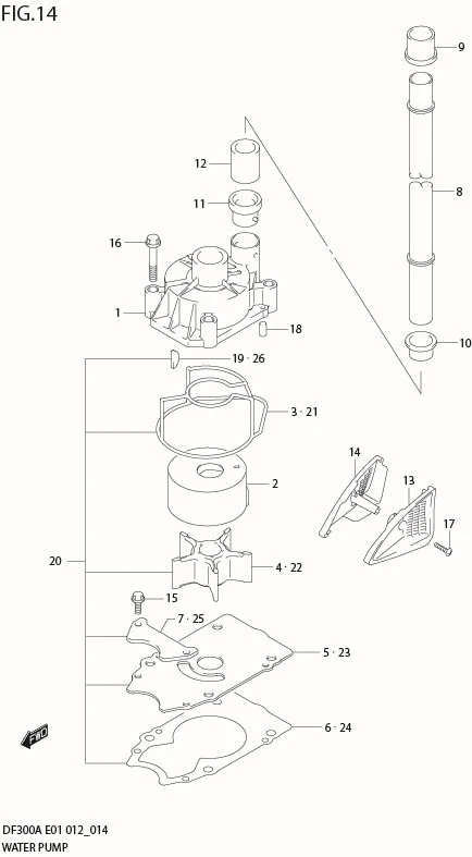 FIG 14  WATER PUMP (DF300A E1)