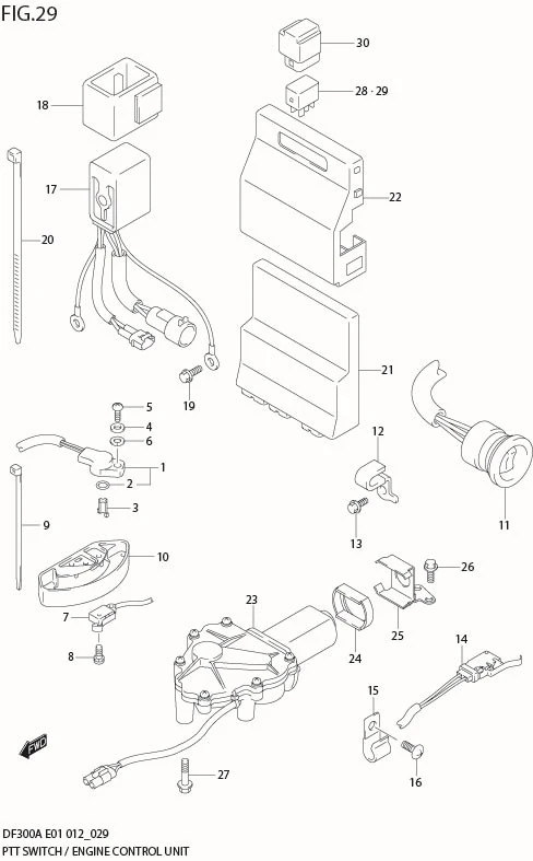 FIG 29  PTT SWITCH / ENGINE CONTROL UNIT