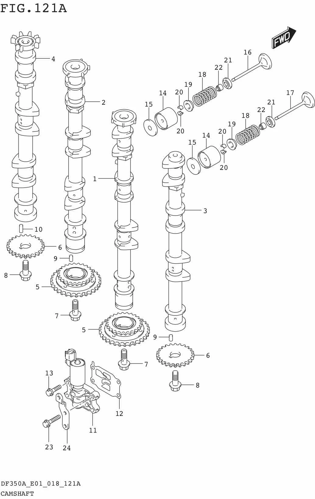FIG.121A CAMSHAFT (DF350A)