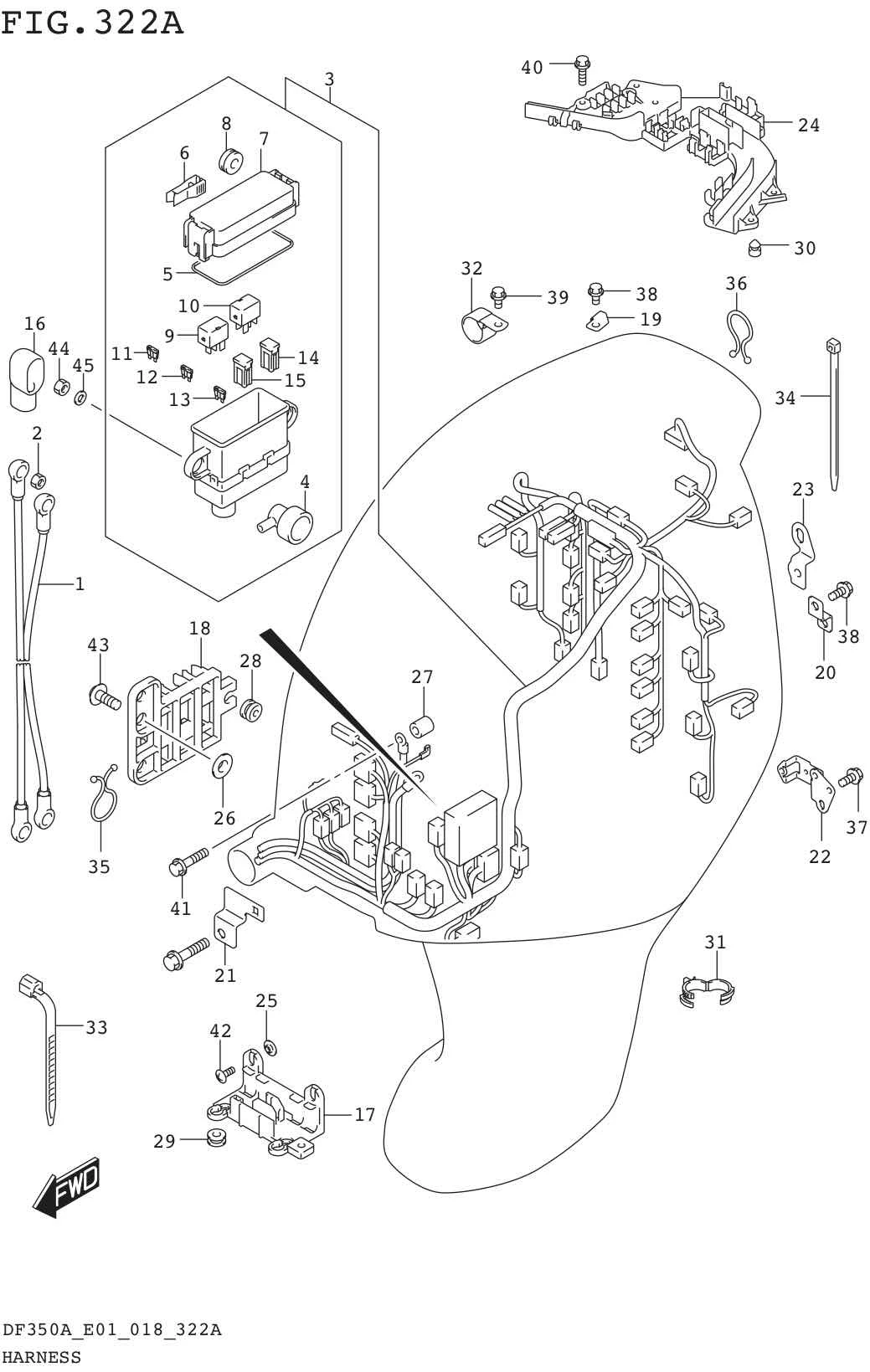 FIG.322A HARNESS (DF350A)