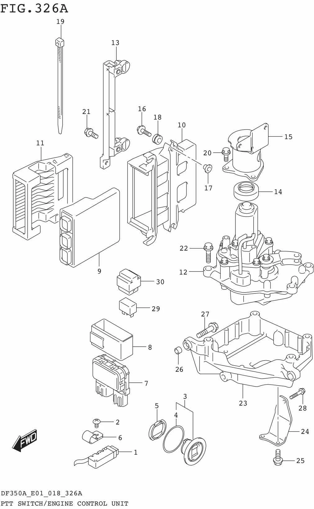 FIG.326A PTT SWITCH/ENGINE CONTROL UNIT (DF350A:UP TO VIN.811005)