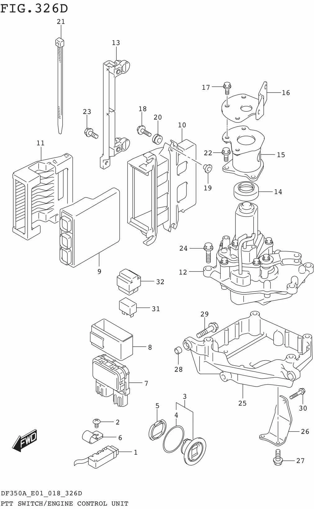 FIG.326D PTT SWITCH/ENGINE CONTROL UNIT (DF325A E40)