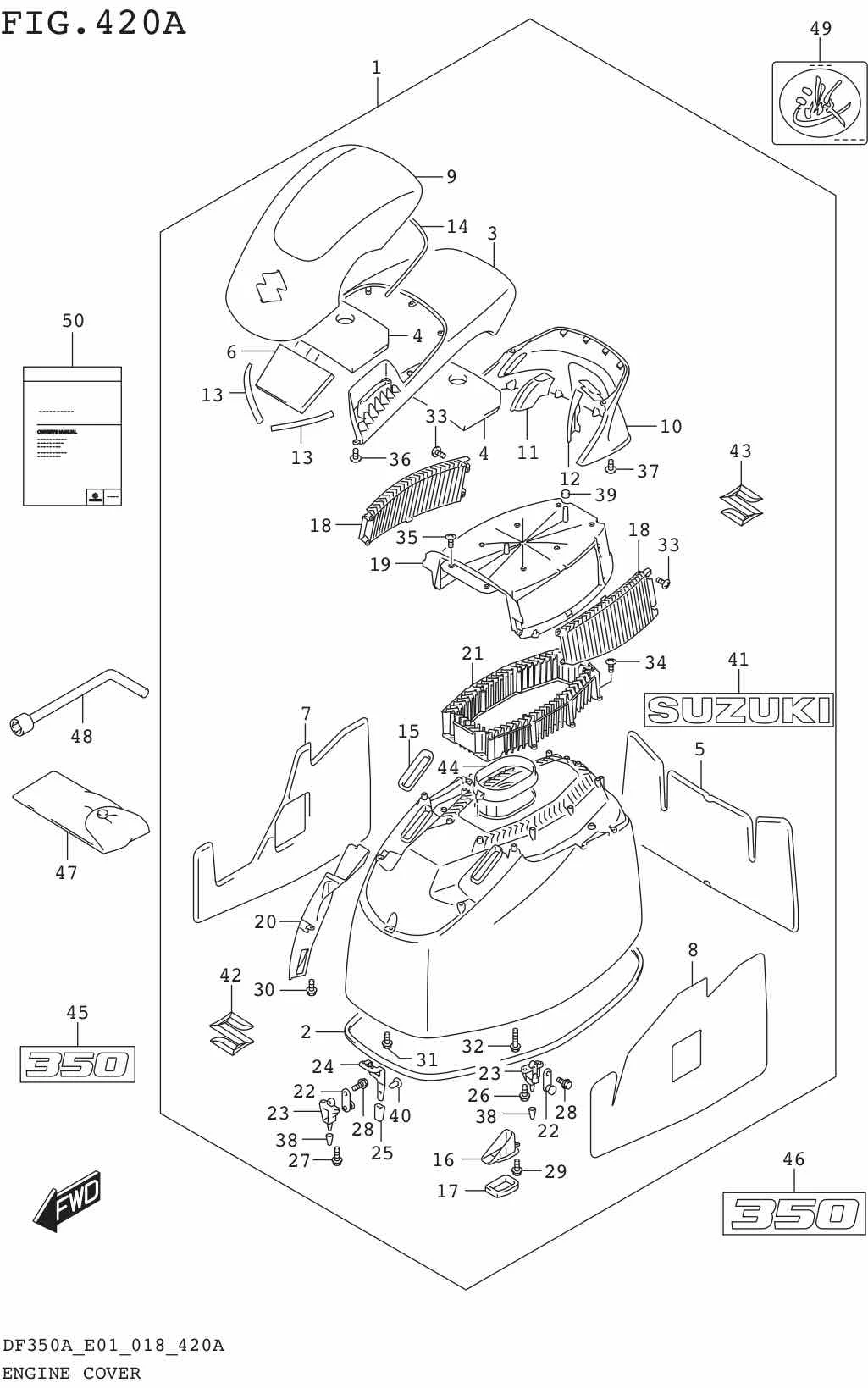 FIG.420A ENGINE COVER (DF350A)