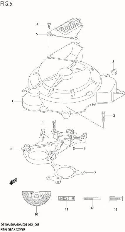 FIG 5   RING GEAR COVER (DF40AST E34)